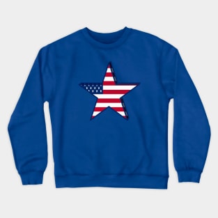 1980s USA girly American Flag star red white blue patriotic Crewneck Sweatshirt